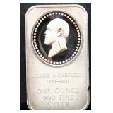 1oz James Garfield silver bar