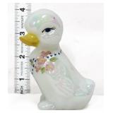 Fenton white iridescent Miss Daphne duck figure