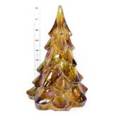 Fenton amber carnival 8in Christmas tree
