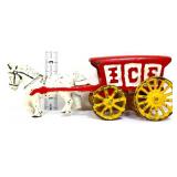 Cast iron ice wagon w/ horse