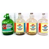 Lot of 4 soda syrup bottles in box