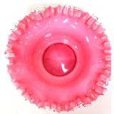 Fenton peach crest ruffle edge bowl