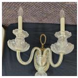 Clear/metal lighted sconce