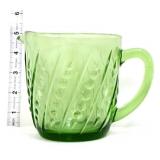 Green glass beaded milk pitcher