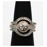 Sterling white sapphire wedding set, lab created