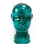 Green glass 13in head bust