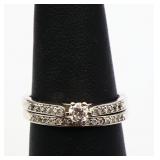 Sterling white sapphire wedding set, lab created