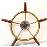 Vintage metal boat steering wheel
