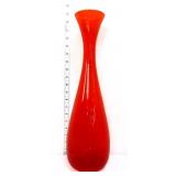 Red glass 18in vase