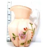 Fenton 6in sunset overlay baroque floral pitcher