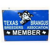 Vntg porcelain 20x14 Texas Breeders Ass. sign