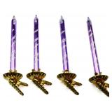 1990s glass purple candle clip ornaments