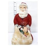 Fenton kneeling Santa in red w/ toy sack
