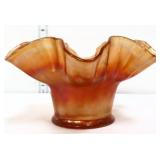 Marigold carnival flared top fern pattern vase