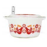 Vntg Pyrex friendship #473 dish w/ friendship lid