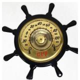 Vntg ship wheel CL&P thermometer