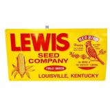Vtg metal 21.5x11.5 Lewis Seed Company sign