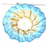 Vintage 14in brides bowl w/ blue edge