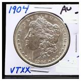 1904 Morgan silver dollar