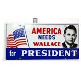 Vntg metal Wallace For President license plate