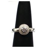 Sterling white sapphire ring, lab created