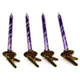 1990s glass purple candle clip on ornaments