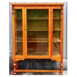 Vintage oak crystal cabinet