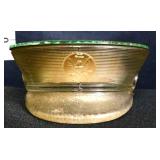 Vintage glass military hat powder box