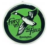 Metal 11.5in round Remington First In Field sign
