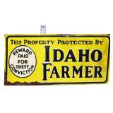 Vtg metal 14x7 Idaho Farmer sign
