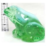 Fenton green opalescent frog figure