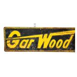 Vtg metal 28x9.5 Gar Wood sign