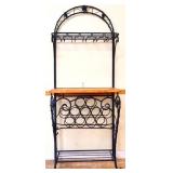 Bakers rack wine bottle storage