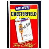 Vntg metal 12x18 Milder Chesterfield adv sign