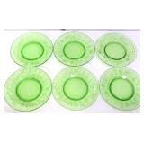 Lot of 6 green depression plates