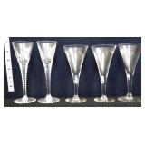 5 piece clear glass stemware lot