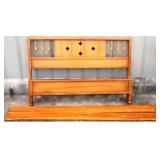 MCM full size bed with wood rails see photos