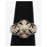 Sterling white sapphire ring, lab created