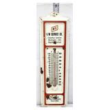 Vntg metal 3.75x13 LF Service Co thermometer