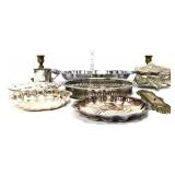 Mixed estate glass lot, inc silverplate items