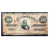 1864 CSA $50 paper note