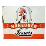 Vtg metal 15x11.75 Honegger Layers sign
