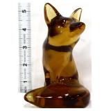 Fenton amber sitting fox figure