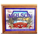 Framed 20x16 Molson Beer adv mirror