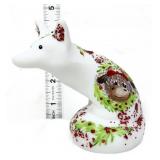Fenton Worstell white Christmas scene fox figure