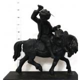 Vntg iron 10in Cossack on horseback statue