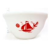 Vntg McKee milk glass sailboat small mixing bowl
