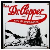 Porcelain 10x10 Dr Pepper lion sign