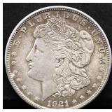 1921 Morgan silver dollar