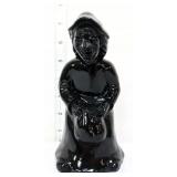 Fenton 7in black witch with Trick Or Treat bag
